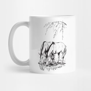 Gaucho Horses Grazing by PPereyra Mug